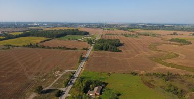 Aerial photo of Thorold Townline Road and proposed Upper's Quarry area